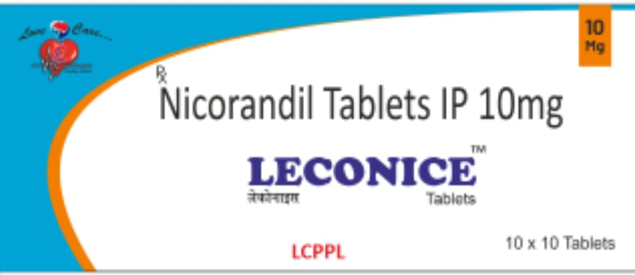 LECONICE-10 Nicorandil Tablets IP 10mg - Cardiac Vasodilator