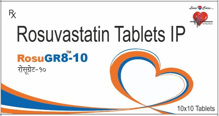 RosuGR8-10 Rosuvastatin Tablets IP 10mg - Cardiac Care